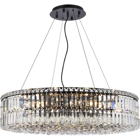 Elegant Lighting Maxime 32 Inch Black Chandelier V2030D32BK/RC